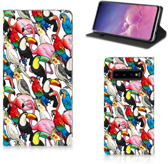 B2Ctelecom Samsung S10 Book Cover Birds