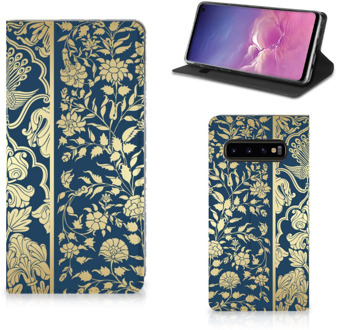 B2Ctelecom Samsung S10 Bookcover  Golden Flowers