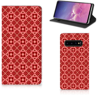 B2Ctelecom Samsung S10 Bookstyle hoesje Batik Red