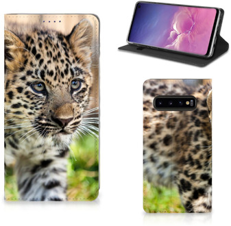 B2Ctelecom Samsung S10 Flipcase Baby Luipaard