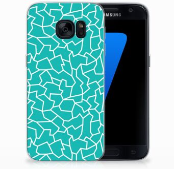 B2Ctelecom Samsung S7 Hoesje Design Cracks Blue