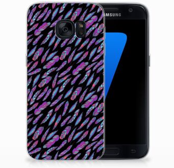 B2Ctelecom Samsung S7 Hoesje Design Feathers Color