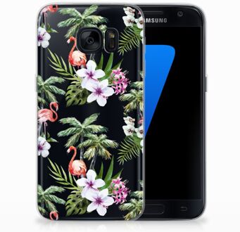 B2Ctelecom Samsung S7 Hoesje Design Flamingo Palms