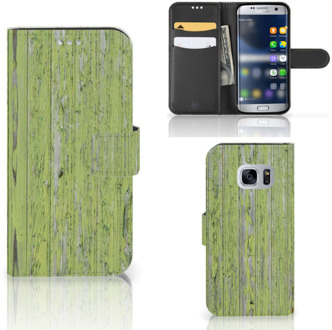 B2Ctelecom Samsung S7 Telefoonhoesje Design Green Wood