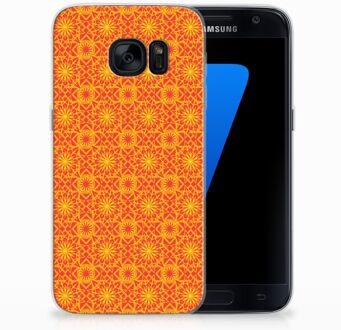 B2Ctelecom Samsung S7 TPU Siliconen Hoesje Design Batik Orange