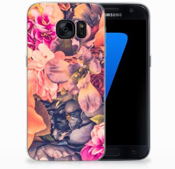 B2Ctelecom Samsung S7 TPU Siliconen Hoesje Design Bosje Bloemen