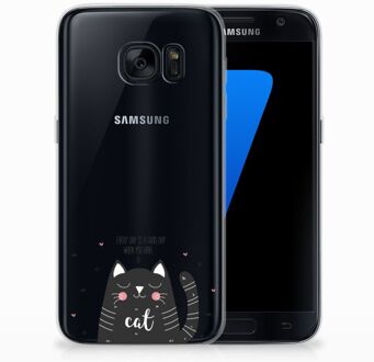 B2Ctelecom Samsung S7 TPU Siliconen Hoesje Design Cat Good Day