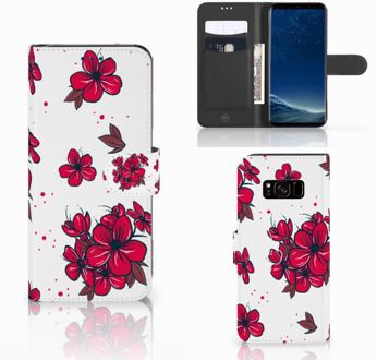 B2Ctelecom Samsung S8 Bookcase Design Blossom Red