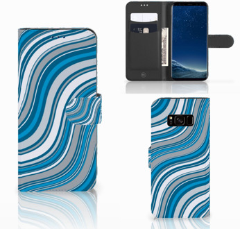 B2Ctelecom Samsung S8 Bookcover Design Waves Blue