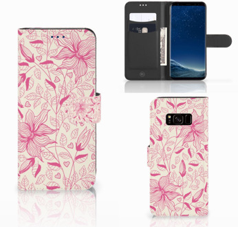 B2Ctelecom Samsung S8 Hoesje Pink Flowers