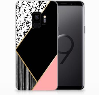 B2Ctelecom Samsung S9 Backcase Black Pink Shapes