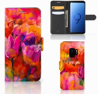 B2Ctelecom Samsung S9 Book case Design Tulpen