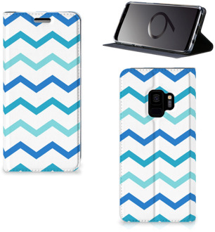 B2Ctelecom Samsung S9 Book Cover Zigzag Blauw