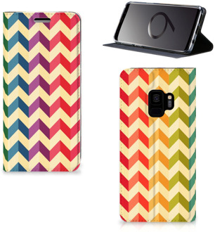 B2Ctelecom Samsung S9 Book Cover Zigzag Color