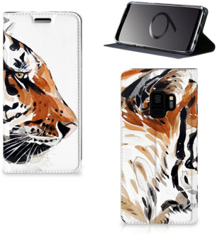 B2Ctelecom Samsung S9 Bookcase Watercolor Tiger