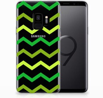 B2Ctelecom Samsung S9 Bumper TPU Siliconen Hoesje Zigzag Groen