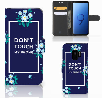 B2Ctelecom Samsung S9 Flipcase Flowers Blue DTMP