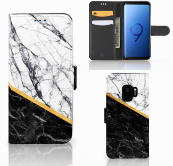 B2Ctelecom Samsung S9 Portemonnee Hoesje Marble White Black