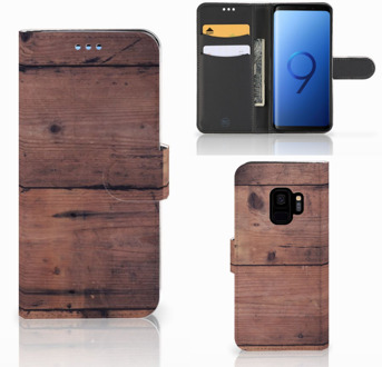 B2Ctelecom Samsung S9 Portemonnee Hoesje Old Wood