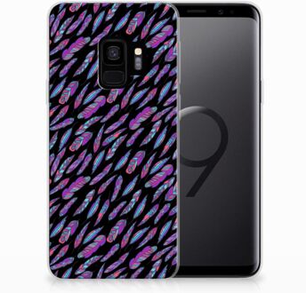 B2Ctelecom Samsung S9 Siliconen Hoesje Feathers Color