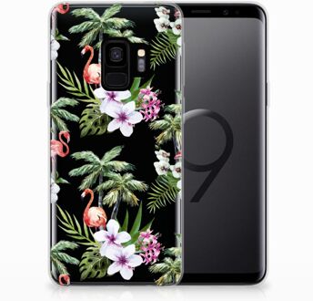 B2Ctelecom Samsung S9 Siliconen Hoesje Flamingo Palms