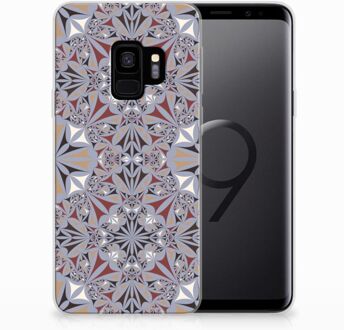 B2Ctelecom Samsung S9 Siliconen Hoesje Flower Tiles