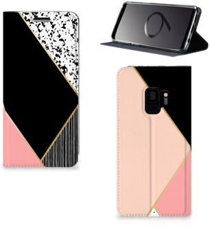 B2Ctelecom Samsung S9 Smartcover Black Pink Shapes