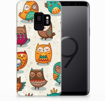 B2Ctelecom Samsung S9 TPU Siliconen Hoesje Vrolijke Uilen