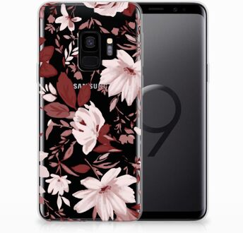 B2Ctelecom Samsung S9 TPU Siliconen Hoesje Watercolor Flowers