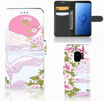 B2Ctelecom Samsung S9 Wallet Book Case Hoesje Design Bird Standing