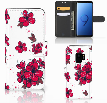 B2Ctelecom Samsung S9 Wallet Book Case Hoesje Design Blossom Red