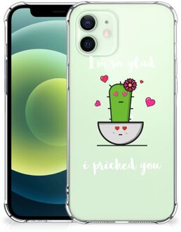 B2Ctelecom Shockproof Case iPhone 12 Mini Back Case Siliconen Hoesje met transparante rand Cactus Glad