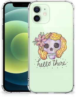 B2Ctelecom Shockproof Case iPhone 12 Mini Telefoonhoesje  met doorzichtige rand Boho Skull