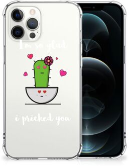 B2Ctelecom Shockproof Case iPhone 12 Pro Max Back Case Siliconen Hoesje met transparante rand Cactus Glad