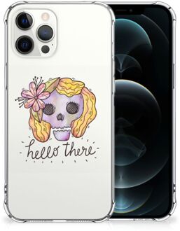 B2Ctelecom Shockproof Case iPhone 12 Pro Max Telefoonhoesje  met doorzichtige rand Boho Skull