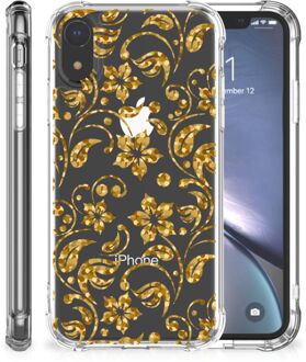 B2Ctelecom Shockproof Case iPhone XR Gouden Bloemen