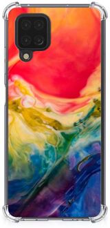 B2Ctelecom Shockproof Case Samsung Galaxy A12 Telefoonhoesje Valbescherming met transparante rand Watercolor Dark