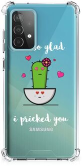 B2Ctelecom Shockproof Case Samsung Galaxy A52 4G/5G Back Case Siliconen Hoesje met transparante rand Cactus Glad