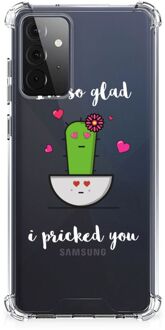 B2Ctelecom Shockproof Case Samsung Galaxy A72 4G/5G Back Case Siliconen Hoesje met transparante rand Cactus Glad