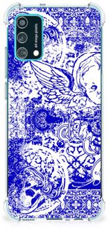 B2Ctelecom Shockproof Case Samsung Galaxy M02s | A02s Smartphone hoesje met doorzichtige rand Angel Skull Blue