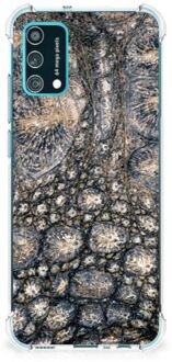 B2Ctelecom Shockproof Case Samsung Galaxy M02s | A02s Telefoon Hoesje met doorzichtige rand Krokodillenprint