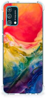 B2Ctelecom Shockproof Case Samsung Galaxy M02s | A02s Telefoonhoesje Valbescherming met transparante rand Watercolor Dark