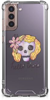 B2Ctelecom Shockproof Case Samsung Galaxy S21 Plus Telefoonhoesje  met doorzichtige rand Boho Skull