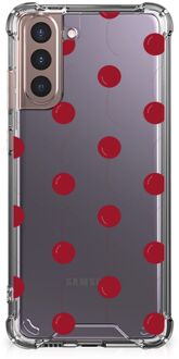 B2Ctelecom Shockproof Case Samsung Galaxy S21 Plus Telefoonhoesje  met doorzichtige rand Kersen