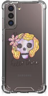 B2Ctelecom Shockproof Case Samsung Galaxy S21 Telefoonhoesje  met doorzichtige rand Boho Skull