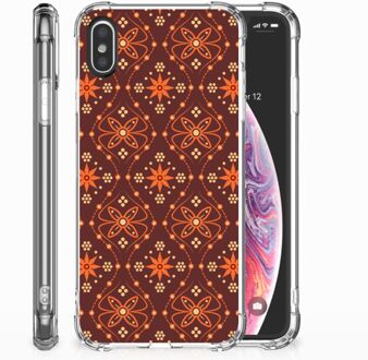 B2Ctelecom Shockproof siliconen hoesje iPhone X/10 | Xs Batik Brown