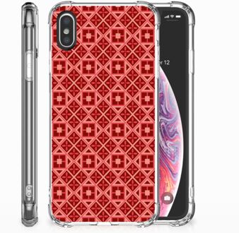 B2Ctelecom Shockproof siliconen hoesje iPhone X/10 | Xs Batik Red