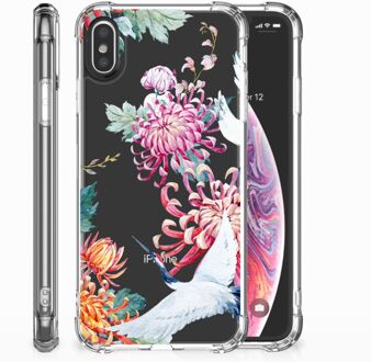 B2Ctelecom Shockproof siliconen hoesje iPhone X/10 | Xs Bird Flowers