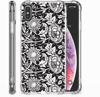 B2Ctelecom Shockproof siliconen hoesje iPhone X/10 | Xs Black Flowers