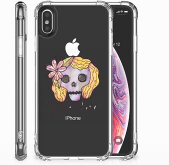 B2Ctelecom Shockproof siliconen hoesje iPhone Xs | X/10 Boho Skull